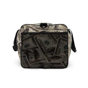 Money Cash Covered Duffle Bag with Big Ben Franklin Bust With Hustledelphia Brand Logos