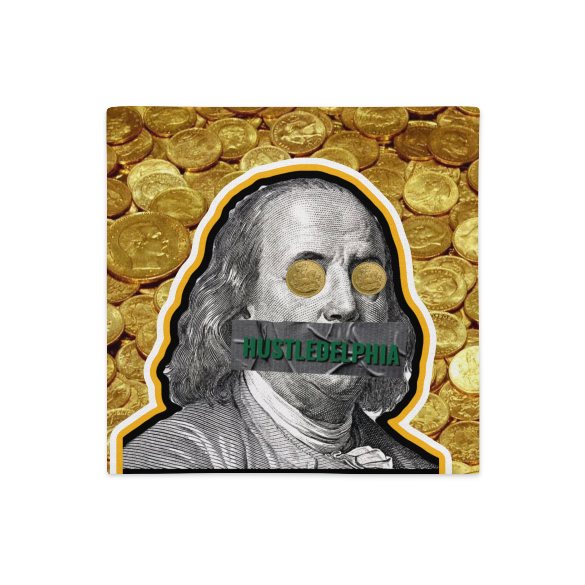 Hustledelphia Brand Logo 24kt Gold Standard Pillow Case