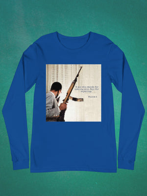 Blue Malcom X Standards Graphic Long Sleeve Shirt