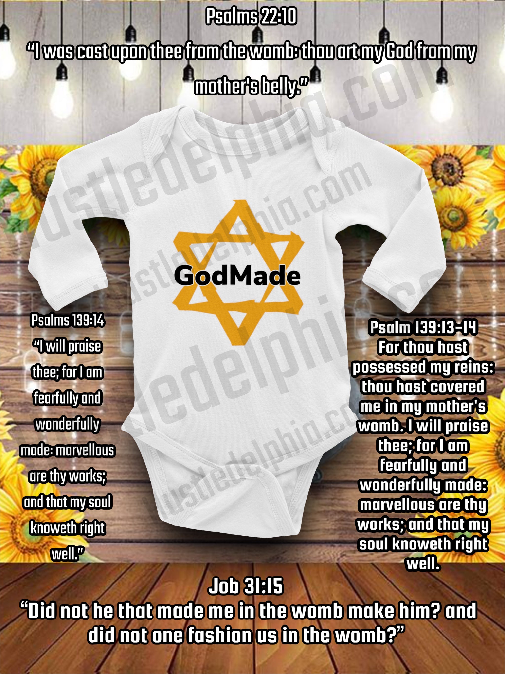 White God Made Baby Unisex Baby Long Sleeve Onesie