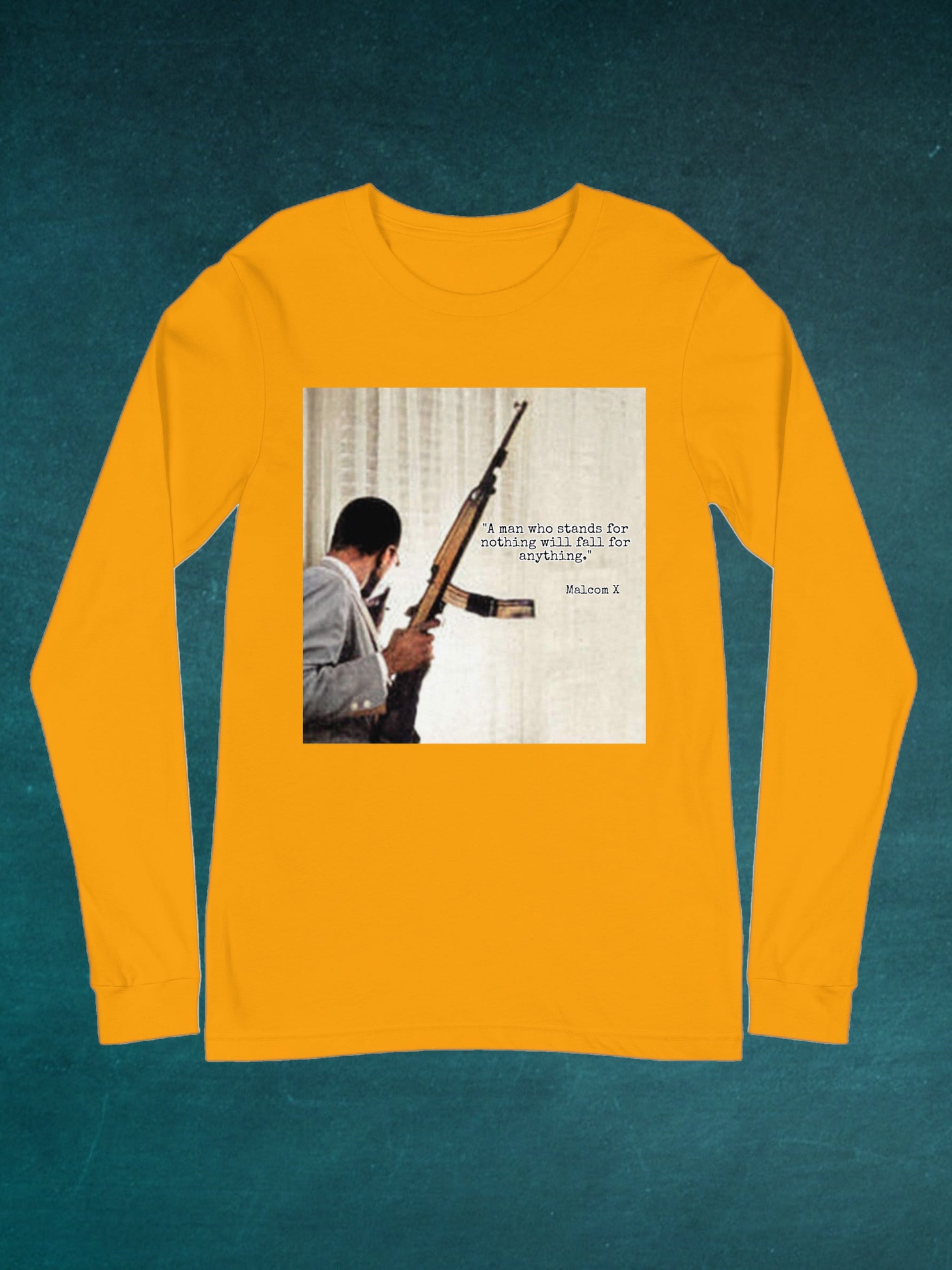 Yellow Malcom X Standards Graphic Long Sleeve Shirt