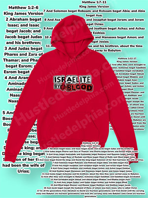 Red Israelite By Blood Hoodie Israelite Heritage National Identifying Graphic Sweatshirt Pullover