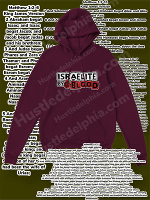 Plum Israelite By Blood Hoodie Israelite Heritage National Identifying Graphic Sweatshirt Pullover