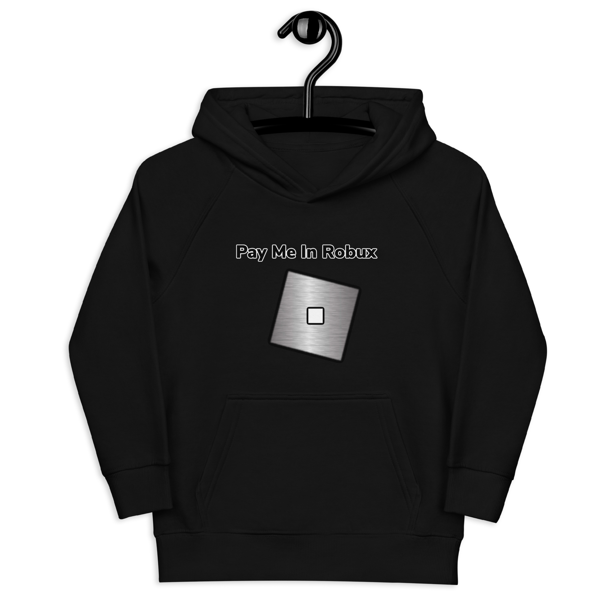 Black Roblox Inspired Hoodie Which Reads Pay Me In Robux Children's Pullover