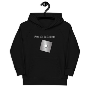 Black Roblox Inspired Hoodie Which Reads Pay Me In Robux Children's Pullover