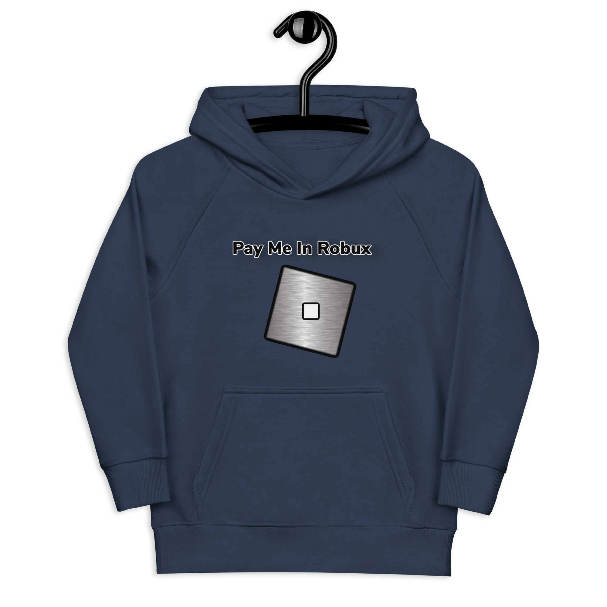 Robot Blue Roblox Inspired Pay Me In Robux Children's Hoodie