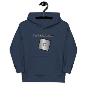 Robot Blue Roblox Inspired Pay Me In Robux Children's Hoodie