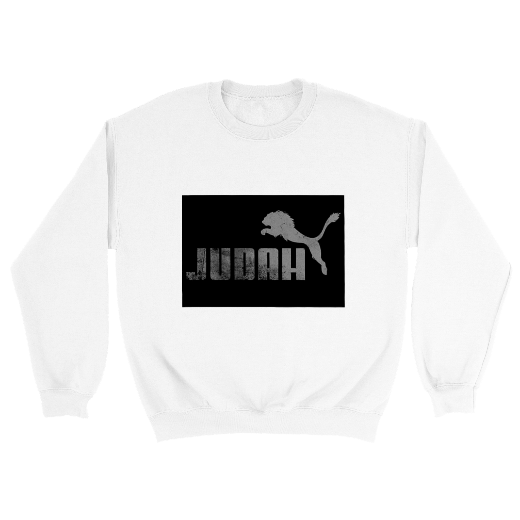 White Judah Lion Sports Crew Neck Sweatshirt