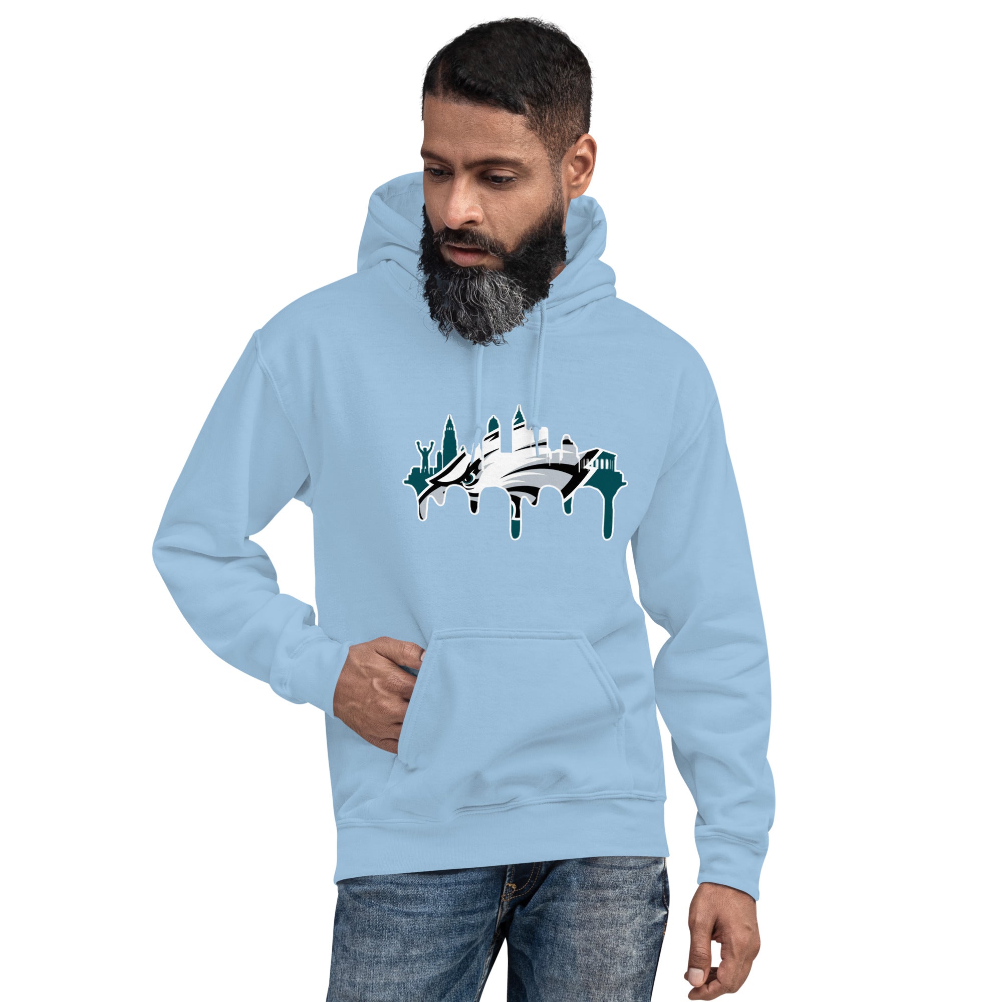 White Outline Go Philly Drip ! Hoodie