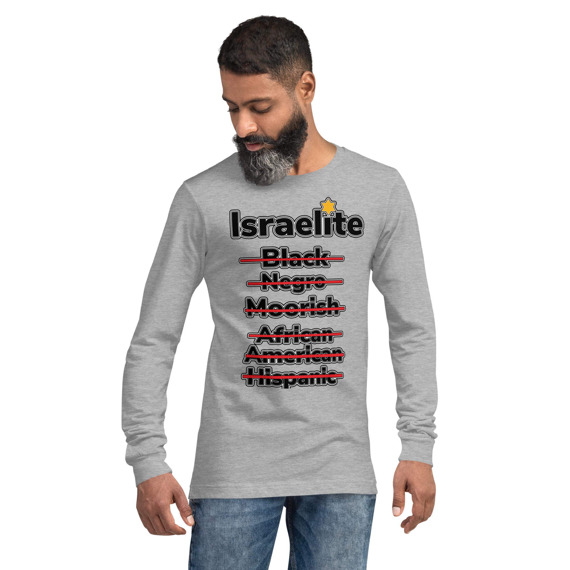 Grey Israelite National Identifying Long Sleeve Tee