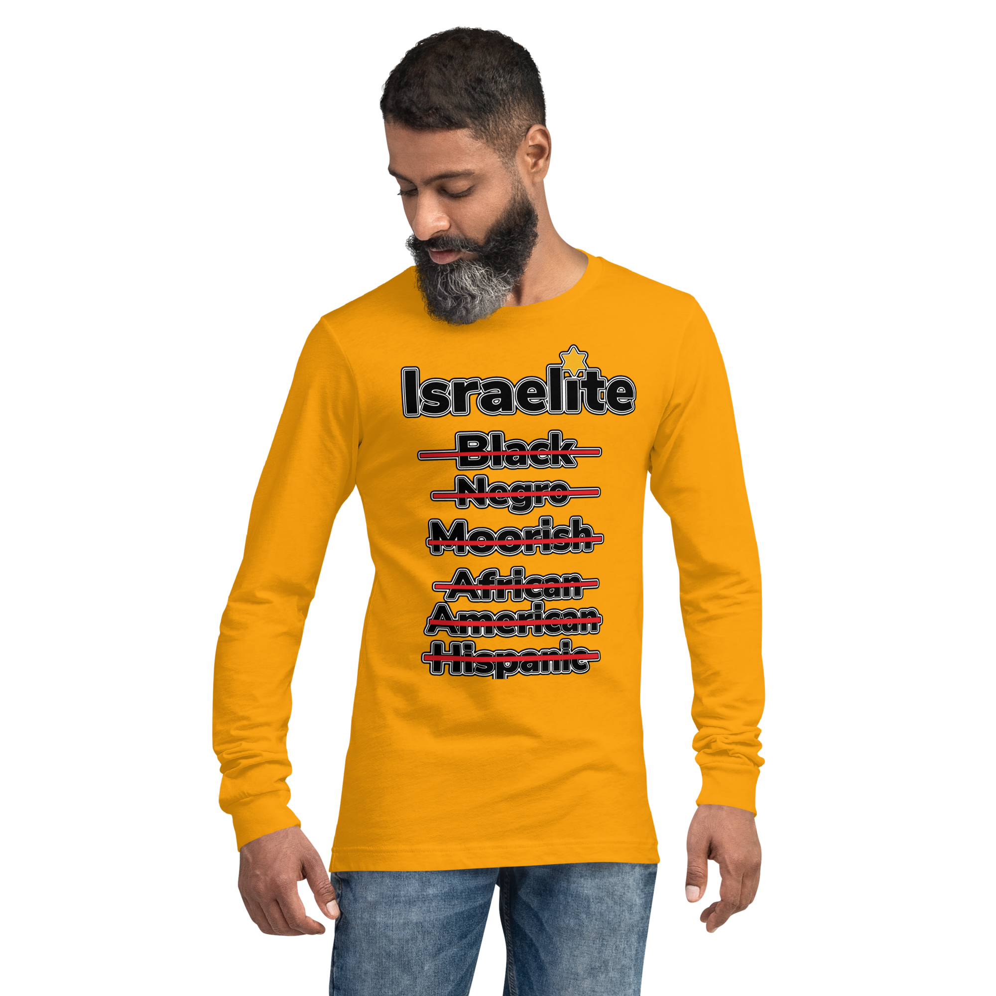 Yellow  Israelite National Identifying Long Sleeve Tee