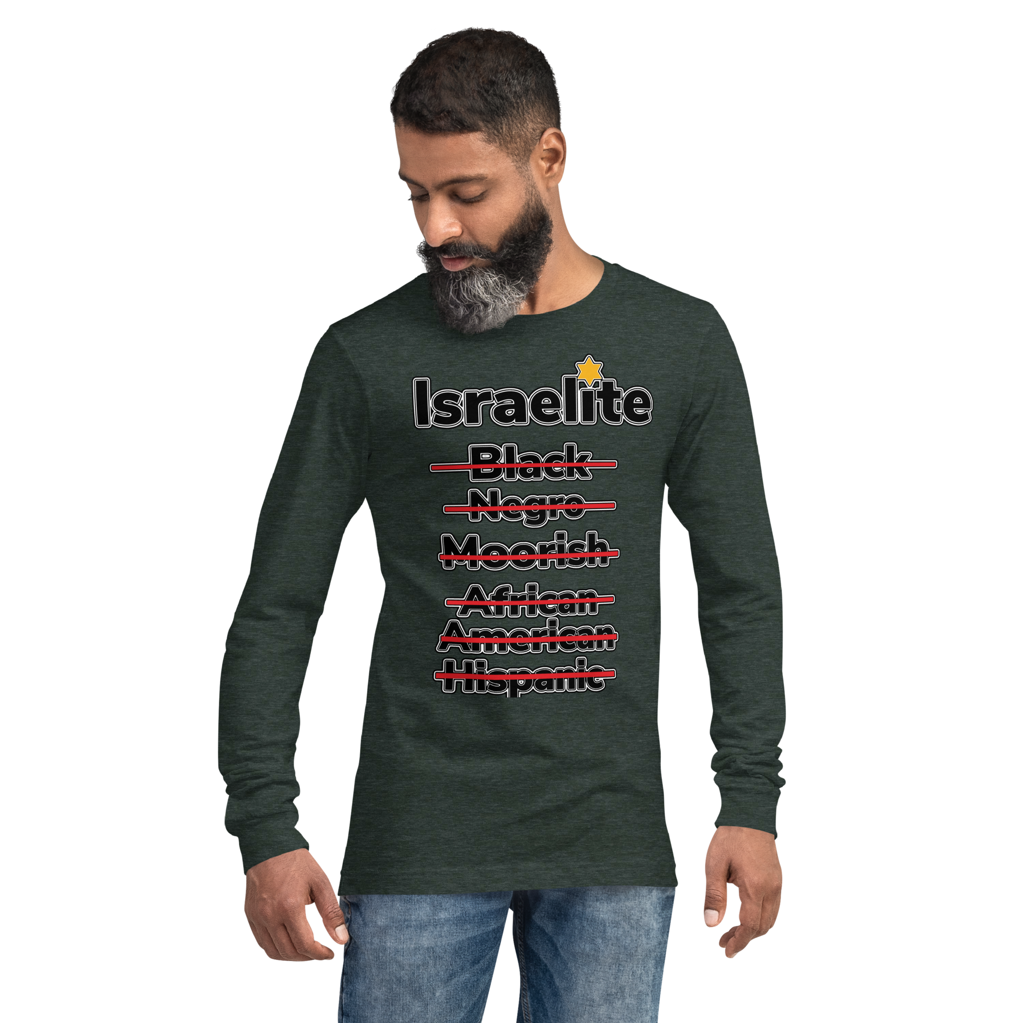 Heather Israelite National Identifying Long Sleeve Tee