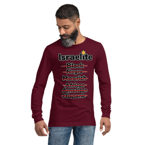 Burgundy Israelite National Identifying Long Sleeve Tee