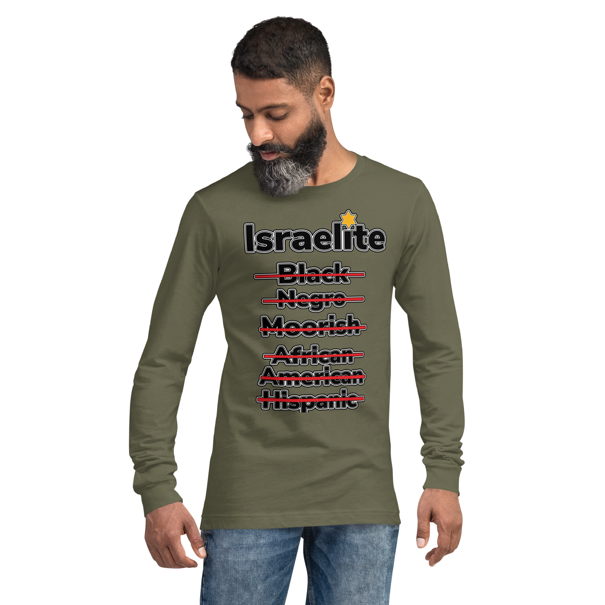 Military Green Israelite National Identifying Long Sleeve Tee