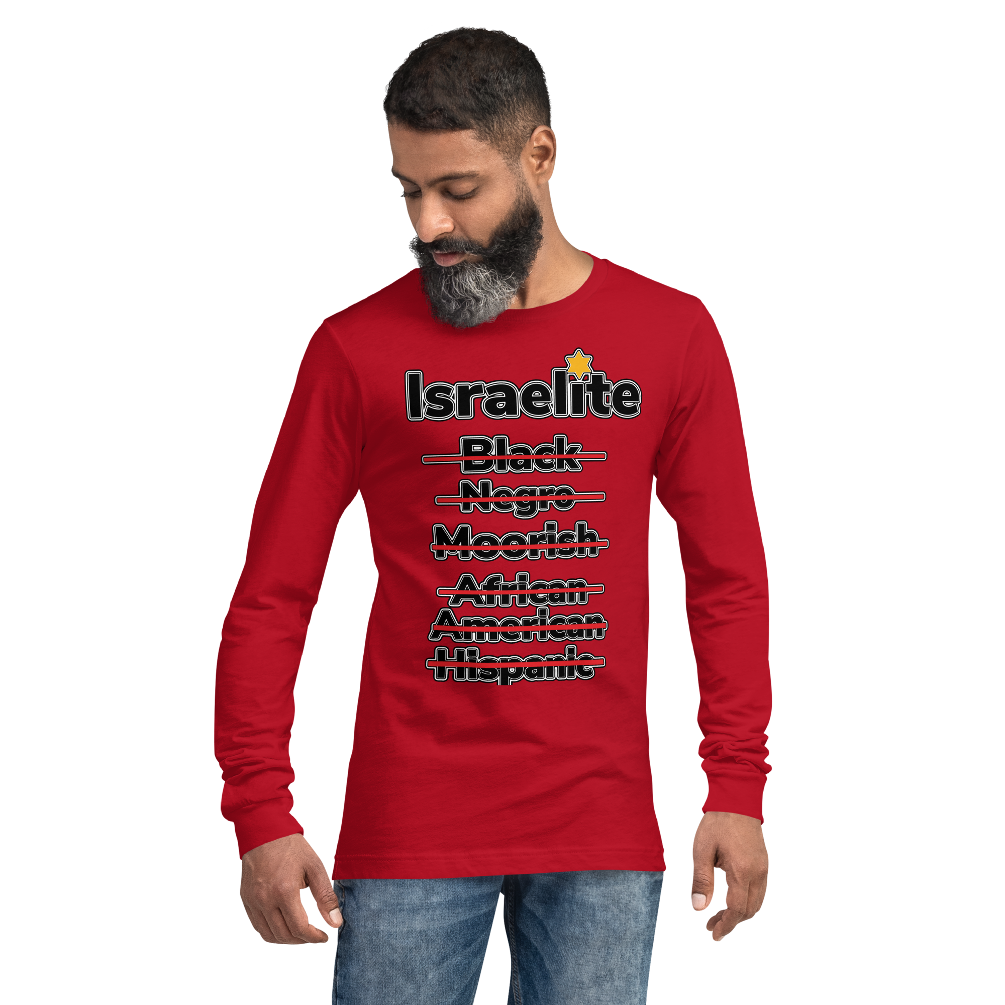 Red Israelite National Identifying Long Sleeve Tee