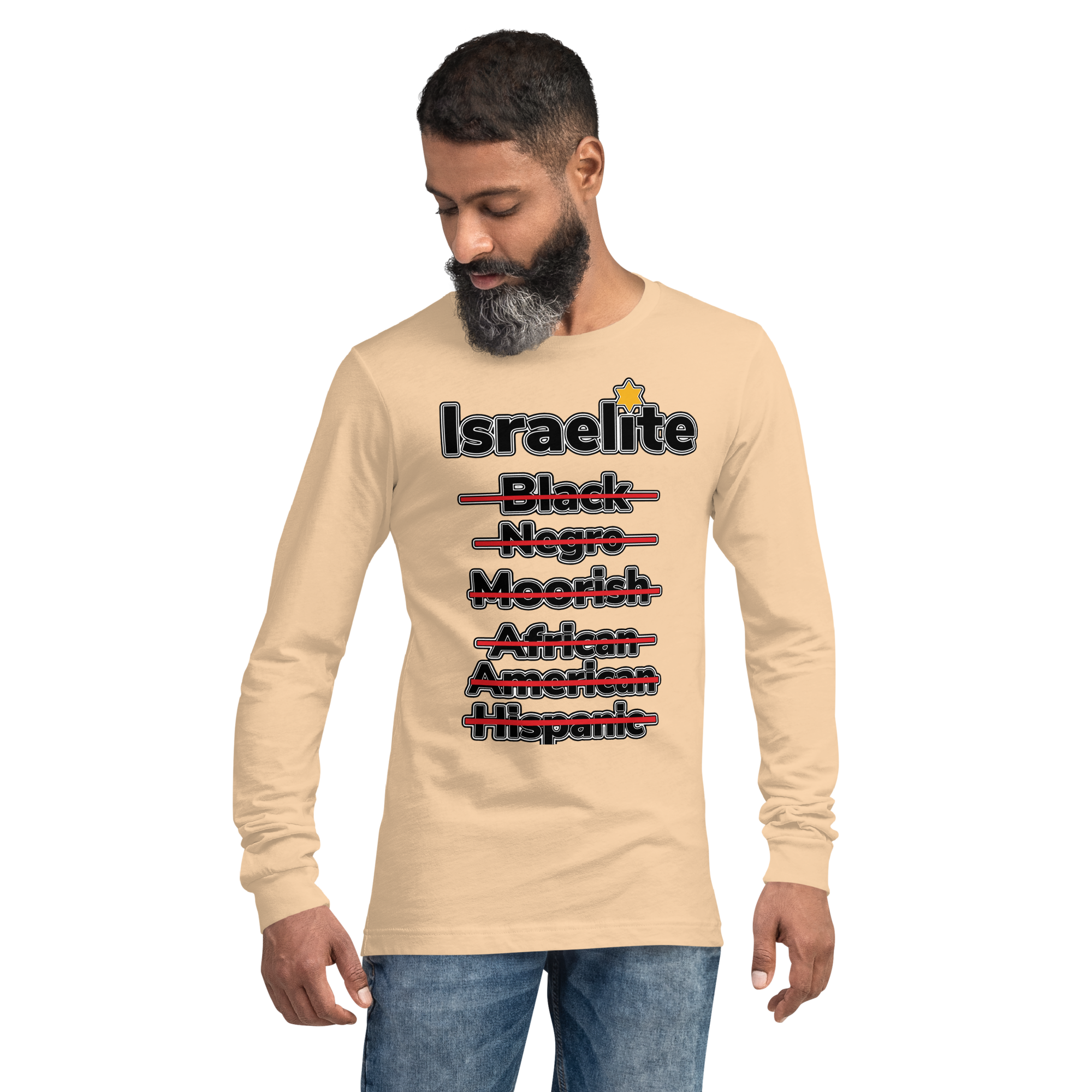 Cream Israelite National Identifying Long Sleeve Tee