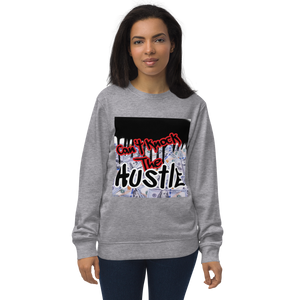 Grey Unisex Jay-Z Inspired Graphic Crew Neck Sweatshirt which Graphically Reads Can't Knock The Hustle