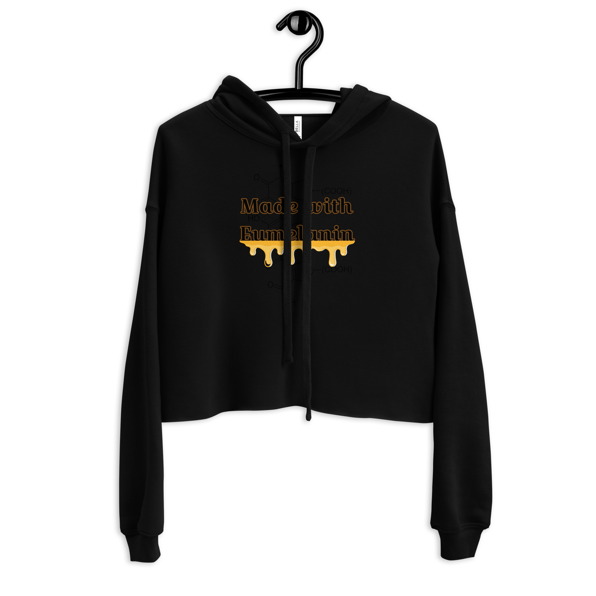 Women's Crop top Made With Eumelanin Melanin Black Pride Hoodie