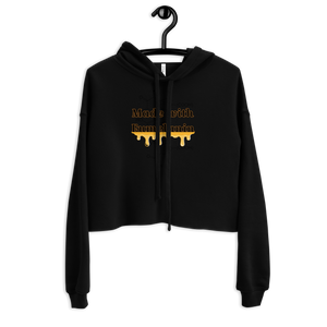 Women's Crop top Made With Eumelanin Melanin Black Pride Hoodie