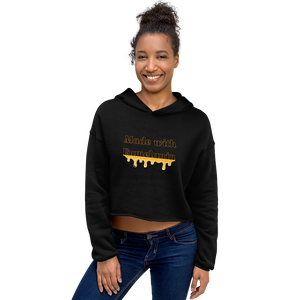 Women's Crop top Made With Eumelanin Melanin Black Pride Pullover Hoodie